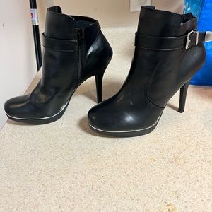 Black high heel boot